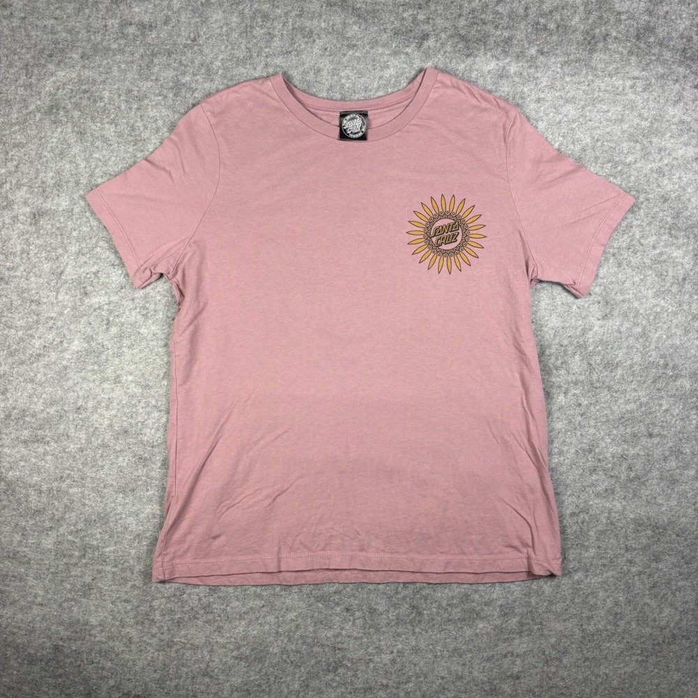Santa Cruz Skateboards Snake Sunflower Graphic Tee Pink Short Sleeve Shirt